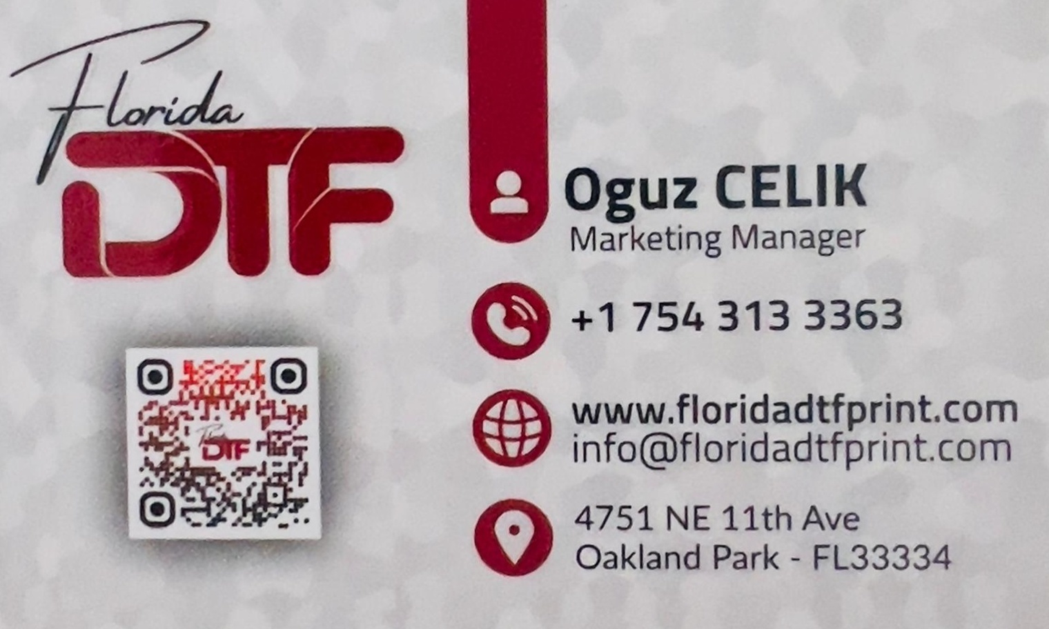 Florida DTF Print sponsor card